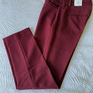 White House Black Market Cranberry Cropped Tailored Pants